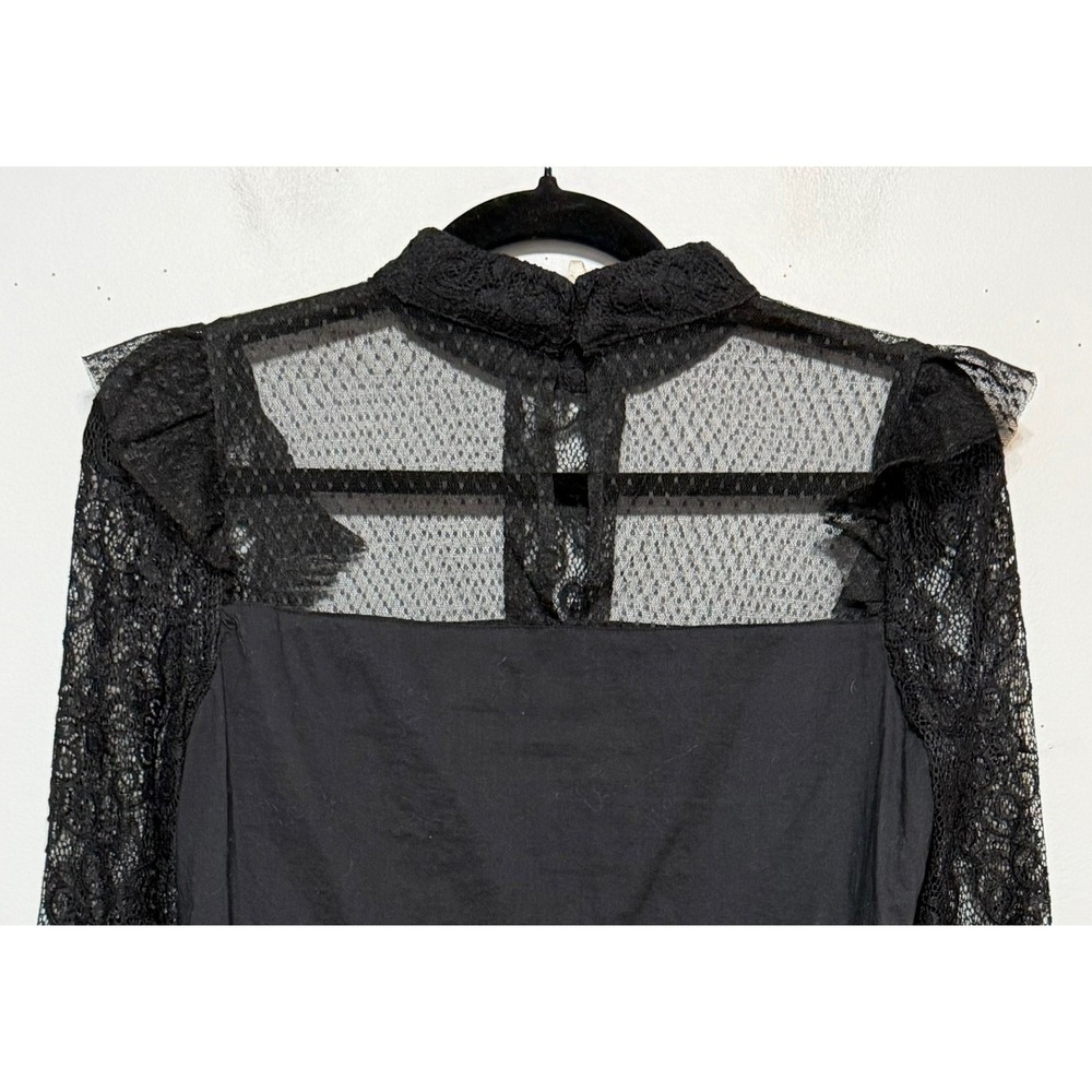 JustFab Goth Whimsigoth Blouse Women Small Victorian Coquette Dark Romance - Picture 5 of 7